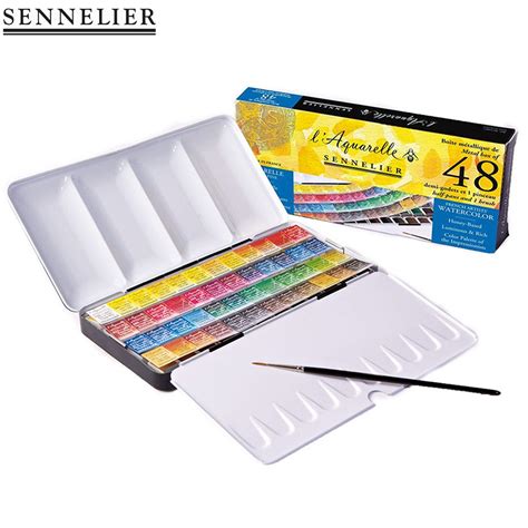 48 half pans metal box 1 brush code n131607|Sennelier L’Aquarelle Extra Fine Watercolour Classic .